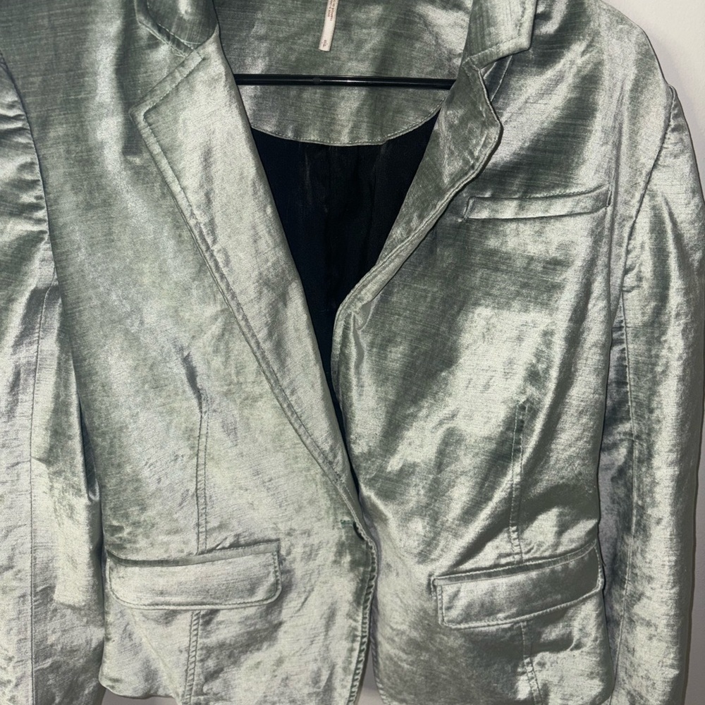 Free People sage green velvet blazer - Picture 3 of 6